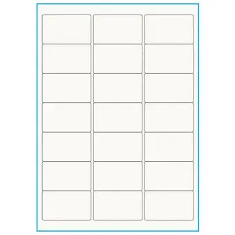 A4-21, 100% resirkulert 21 Utstansede etiketter/ark, 63,5 x 38,1 mm, off-white / matt, 75 ark - Etiketter i ark for skrivere