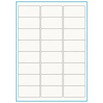 A4-24, 100% resirkulert 24 Utstansede etiketter/ark, 64,0 x 33,9 mm, off-white / matt, 75 ark - Etiketter i ark for skrivere