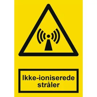 Advarselslabel der signalerer Ikke-ioniseret stråling, ISO 7010 W005 - Sikkerhetsskilt