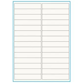 A4-28, 100% resirkulert 28 Utstansede etiketter/ark, 99,0 x 20,0 mm, off-white / mattt, 75 ark - Etiketter i ark for skrivere