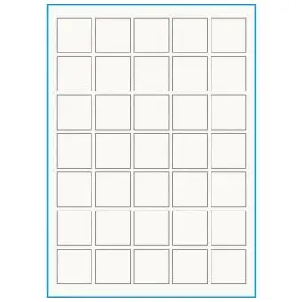 A4-35 kvad., 100% resirkulert 35 Utstansede etiketter/ark, 35,0 x 35,0 mm, off-white / matt, 75 ark - Etiketter i ark for skrivere