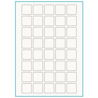 A4-40 kvad., 100% resirkulert 40 Utstansede etiketter/ark, 30,0 x 30,0 mm, off-white / matt, 75 ark - Etiketter i ark for skrivere