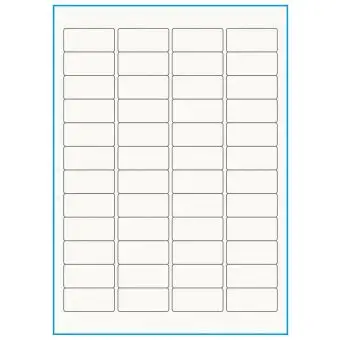 A4-48, 100% resirkulert 48 Utstansede etiketter/ark, 45,7 x 21,2 mm, off-white / matt, 75 ark - Etiketter i ark for skrivere