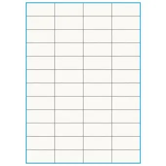 A4-48 slids, 100% resirkulert, 48 Utstansede etiketter/ark, 52,5 x 24,6 mm, off-white / matt, 75 ark - Etiketter i ark for skrivere