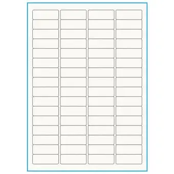 A4-64, 100% resirkulert 64 Utstansede etiketter/ark, 45,7 x 16,9 mm, off-white / matt, 75 ark - Etiketter i ark for skrivere