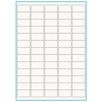 A4-65, 100% resirkulert 65 Utstansede etiketter/ark, 38,1 x 21,2 mm, off-white / matt, 75 ark - Etiketter i ark for skrivere