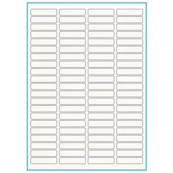 A4-84, 100% resirkulert 84 Utstansede etiketter/ark, 46,0 x 11,1 mm, off-white / matt, 75 ark - Etiketter i ark for skrivere