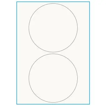 A4-Ø140, 100% resirkulert 2 Utstansede etiketter/ark, Ø140 mm, off-white / matt, 75 ark - 