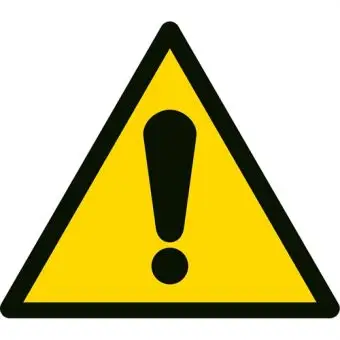 Generisk advarselslabel der signalerer fare, ISO 7010 W001 - Sikkerhetsskilt