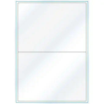 A4-2, 2 Utstansede etiketter/ark, 199,6 x 143,5 mm, hvit/gloss , A5, 100 ark - A-4 etiketter, hvit gloss