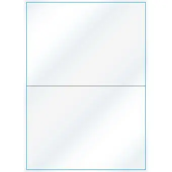 A4-2 slids, 2 Utstansede etiketter/ark, 210,0 x 147,6 mm, hvit/gloss, 100 ark - A-4 etiketter, hvit gloss