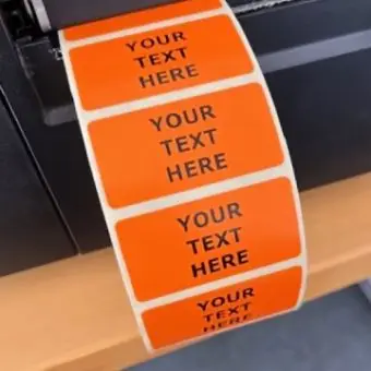 Tekstetiketter 50 x 25 mm, oransje, 1000 stk. - Printshop
