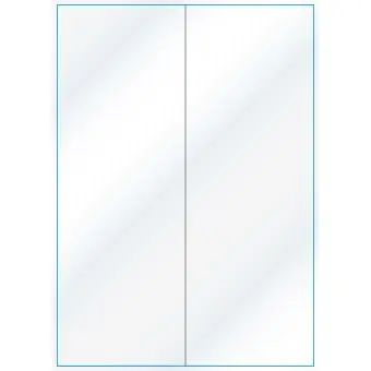 A4-2 slids Lang, 2 Utstansede etiketter/ark, 105,00 x 295,3 mm, hvit/gloss , 100 ark - A-4 etiketter, hvit gloss