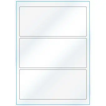 A4-3, 3 Utstansede etiketter/ark, 198,0 x 85,0 mm, hvit/gloss, 100 ark - A-4 etiketter, hvit gloss