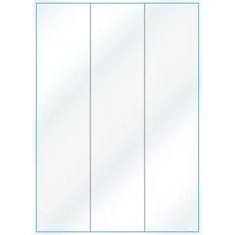 A4-3-lang slids, 3 Utstansede etiketter/ark, 70,0 x 295,3 mm, hvit/gloss, 100 ark - A-4 etiketter, hvit gloss