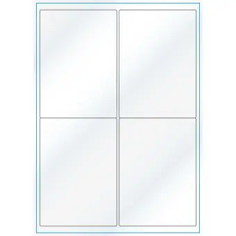 A4-4, 4 Utstansede etiketter/ark, 99,1 x 139,0 mm, hvit/gloss, 100 ark - A-4 etiketter, hvit gloss