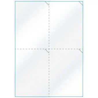 A4-4 perf., 4 Utstansede etiketter/ark, 105,0 x 147,6 mm, hvit/gloss, 100 ark - 