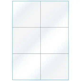A4-6 slids, 6 Utstansede etiketter/ark, 105,0 x 98,4 mm, hvit/gloss, 100 ark - A-4 etiketter, hvit gloss