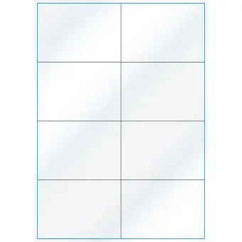 A4-8 slids, 8 Utstansede etiketter/ark, 105,0 x 73,8 mm, hvit/gloss, 100 ark - A-4 etiketter, hvit gloss
