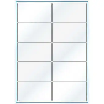 A4-10, 10 Utstansede etiketter/ark, 99,1 x 57,0 mm, hvit/gloss, 100 ark - A-4 etiketter, hvit gloss
