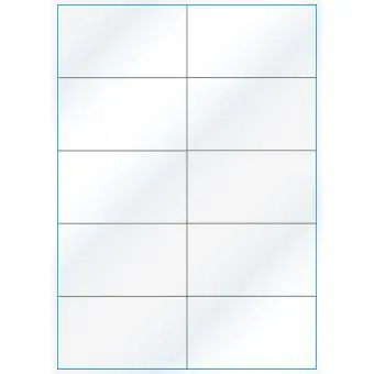 A4-10 slids, 10 Utstansede etiketter/ark, 105,0 x 59,1 mm, hvit/gloss, 100 ark - A-4 etiketter, hvit gloss