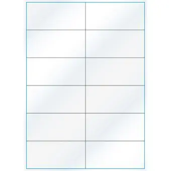A4-12-smal slids, 12 Utstansede etiketter/ark, 105,0 x 49,2 mm, hvit/gloss, 100 ark - A-4 etiketter, hvit gloss