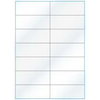 A4-14 slids, 14 Utstansede etiketter/ark, 105,0 x 42,2 mm, hvit/gloss, 100 ark - A-4 etiketter, hvit gloss