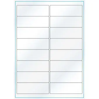 A4-16, 16 Utstansede etiketter/ark, 99,1 x 33,9 mm, hvit/gloss, 100 ark - A-4 etiketter, hvit gloss