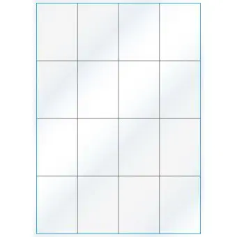 A4-16 slids, 16 Utstansede etiketter/ark, 52,5 x 73,8 mm, hvit/gloss, 100 ark - A-4 etiketter, hvit gloss