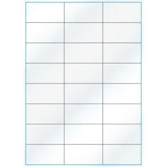 A4-24 slids, 24 Utstansede etiketter/ark, 70,0 x 36,9 mm, hvit/gloss, 100 ark - A-4 etiketter, hvit gloss