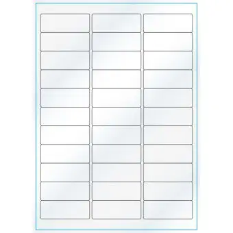 A4-33, 33 Utstansede etiketter/ark, 64,0 x 24,3 mm, hvit/gloss, 100 ark - A-4 etiketter, hvit gloss