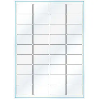 A4-36, 36 Utstansede etiketter/ark, 48,0 x 31,0 mm, hvit/gloss, 100 ark - A-4 etiketter, hvit gloss