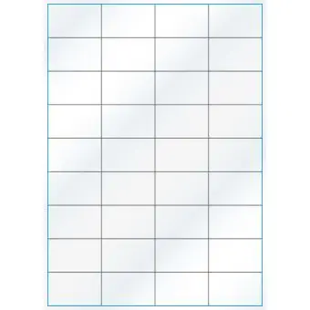 A4-36 slids, 36 Utstansede etiketter/ark, 52,5 x 32,8 mm, hvit/gloss, 100 ark - A-4 etiketter, hvit gloss