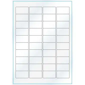 A4-40, 40 Utstansede etiketter/ark, 45,7 x 25,4 mm, hvit/gloss, 100 ark - A-4 etiketter, hvit gloss