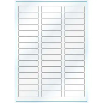 A4-45, 45 Utstansede etiketter/ark, 58,0 x 17,8 mm, hvit/gloss, 100 ark - A-4 etiketter, hvit gloss