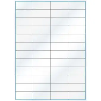A4-48 slids, 48 Utstansede etiketter/ark, 52,5 x 24,6 mm, hvit/gloss, 100 ark - A-4 etiketter, hvit gloss