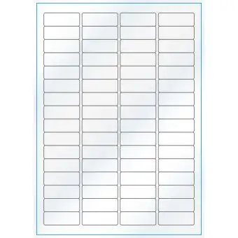 A4-64, 64 Utstansede etiketter/ark, 45,7 x 16,9 mm, hvit/gloss, 100 ark - A-4 etiketter, hvit gloss