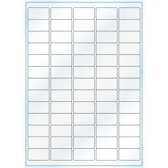 A4-65, 65 Utstansede etiketter/ark, 38,1 x 21,2 mm, hvit/gloss, 100 ark - A-4 etiketter, hvit gloss