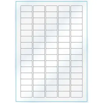 A4-75, 75 Utstansede etiketter/ark, 34,0 x 18,0 mm, hvit/gloss, 100 ark - A-4 etiketter, hvit gloss
