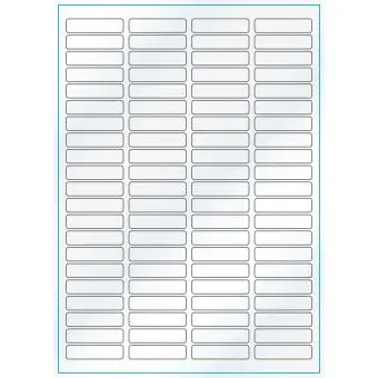 A4-84, 84 Utstansede etiketter/ark, 46,0 x 11,1 mm, hvit/gloss, 100 ark - A-4 etiketter, hvit gloss