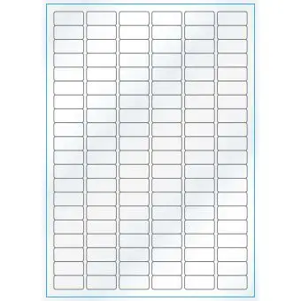 A4-120, 120 Utstansede etiketter/ark, 30,0 x 14,0 mm, hvit/gloss, 100 ark - A-4 etiketter, hvit gloss