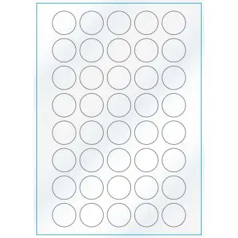 A4-Ø30, 40 Utstansede etiketter/ark, Ø30 mm, hvit/gloss, 100 ark - 