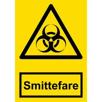 Advarselslabel der signalerer smittefare, ISO 7010 W009 - Sikkerhetsskilt