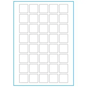 A4-40 kvad., 40 utstansede heavy duty etiketter/ark, 30,0 x 30,0 mm,  50 ark - A-4 etiketter, heavy duty