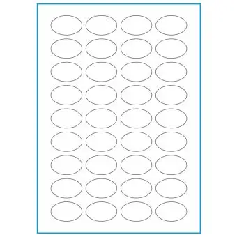 A4-36 ovale, 36 utstansede heavy duty etiketter/ark, 40,0 x 25,0 mm,  50 ark - A-4 etiketter, heavy duty