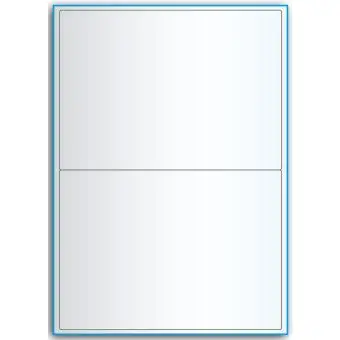 A4-etiketter, 2 Utstansede transparente etiketter/ark, 199,6 x 143,5 mm, 50 ark - A-4 etiketter, gjennomsiktige