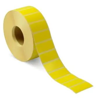 Etikett fortløpende nummer, 38 x 17 mm, gul, 1000 stk. - Fortløpende numre