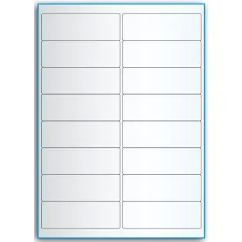 A4-16, 16 Utstansede transparente etiketter/ark, 99,1 x 33,9 mm, 50 ark - A-4 etiketter, gjennomsiktige